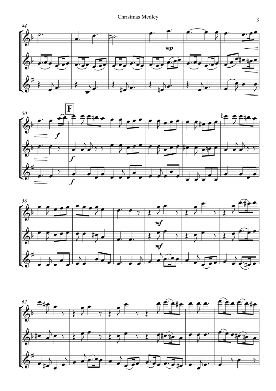 Christmas Medley Christmas Medley Woodwind Trio scores gallery preview page 4