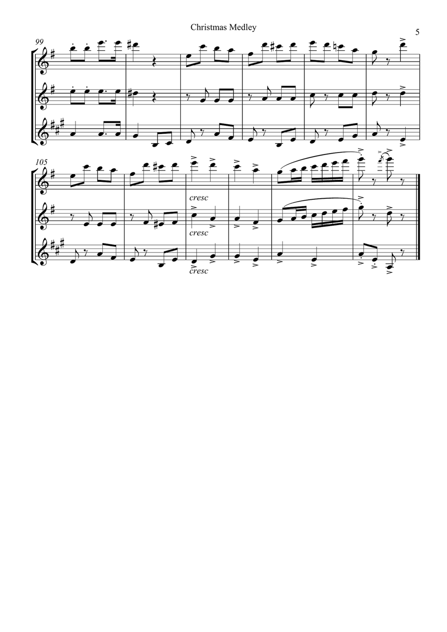 Christmas Medley Christmas Medley Woodwind Trio scores gallery preview page 6