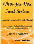 When You Were Sweet Sixteen Easiest Piano Sheet Music mini preview