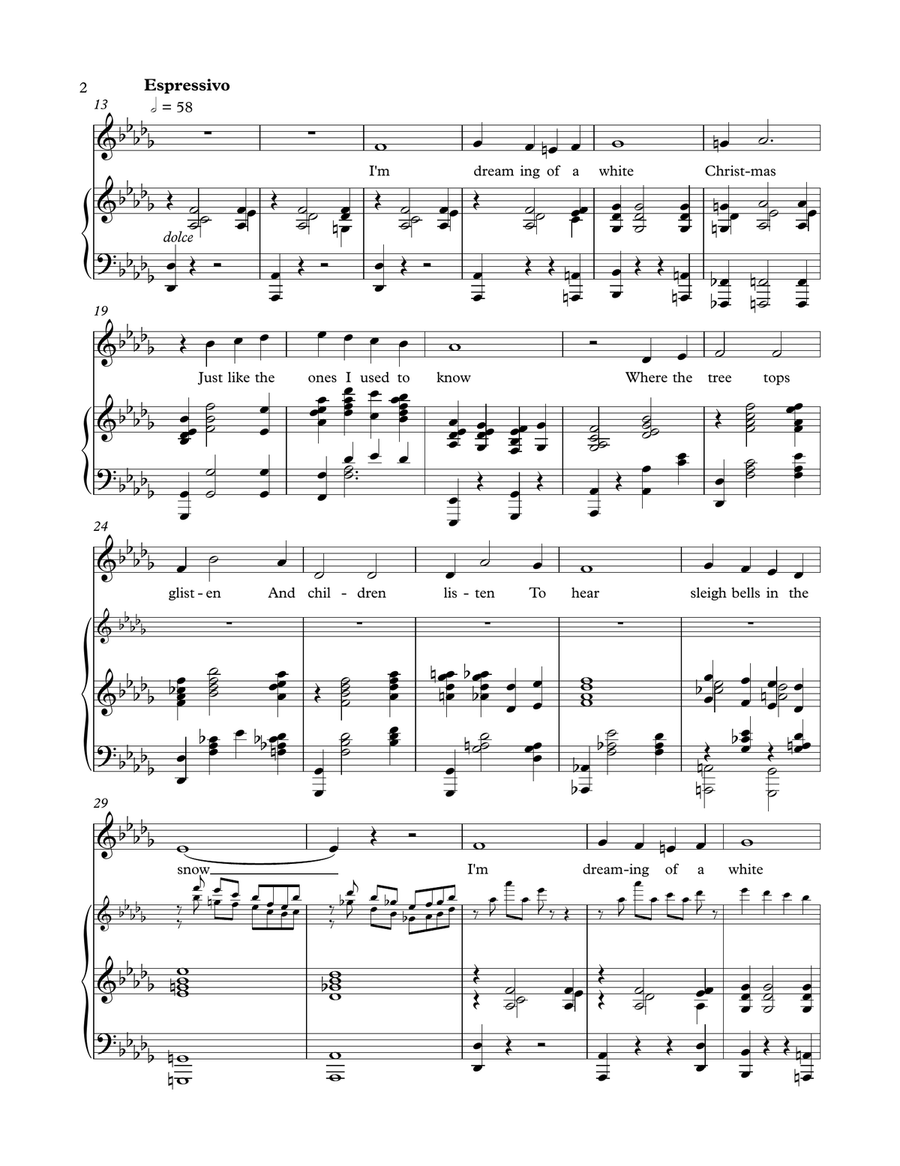 White Christmas White Christmas Piano, Vocal scores gallery preview page 2