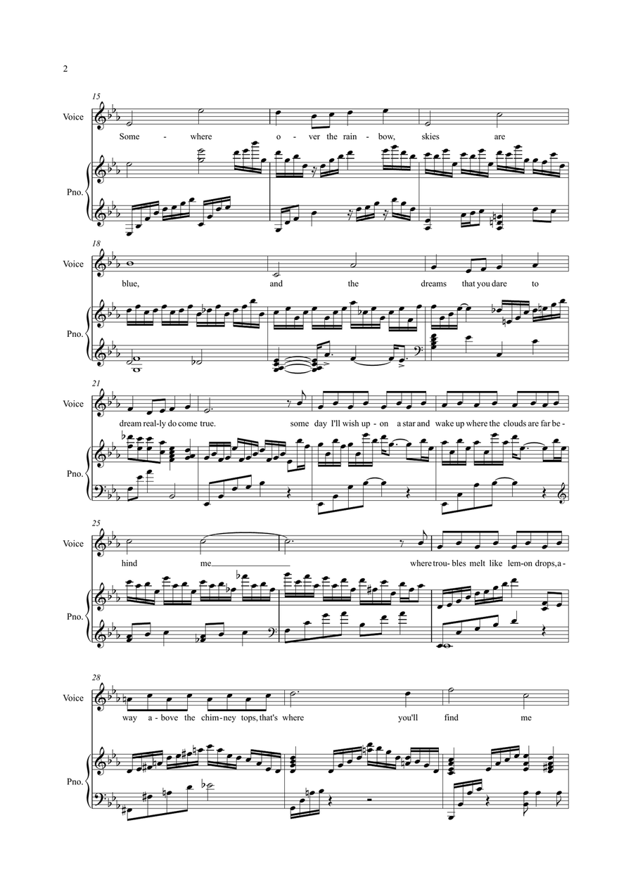 Over The Rainbow (from The Wizard Of Oz) Piano, Vocal scores gallery preview page 2