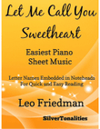 Let Me Call You Sweetheart Easiest Piano Sheet Music mini preview