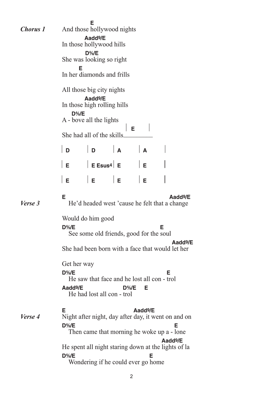 Hollywood Nights Hollywood Nights Acoustic Guitar scores gallery preview page 2