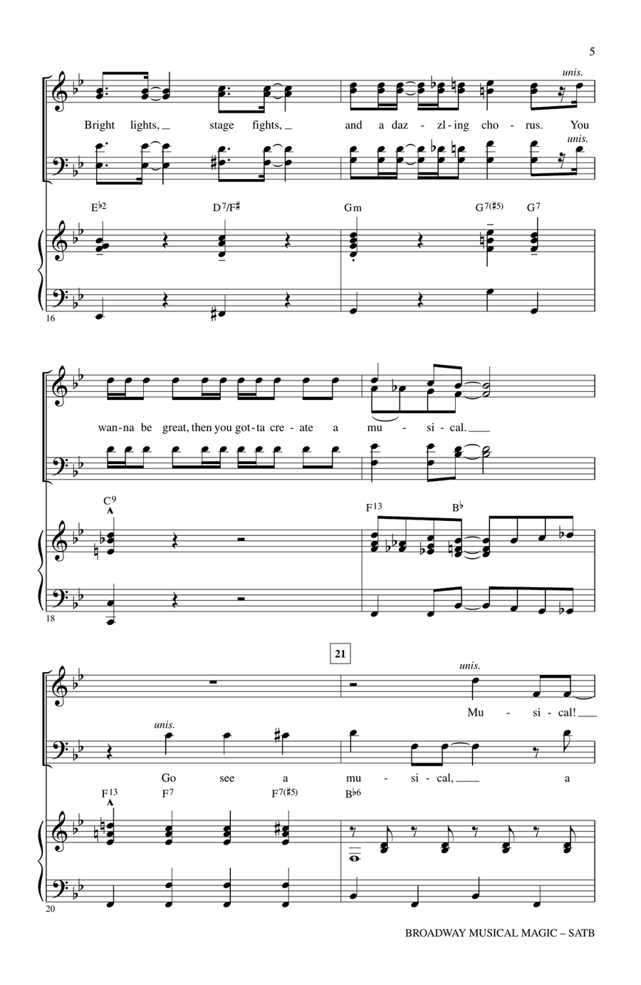 Broadway Musical Magic Broadway Musical Magic 4-Part scores gallery preview page 3