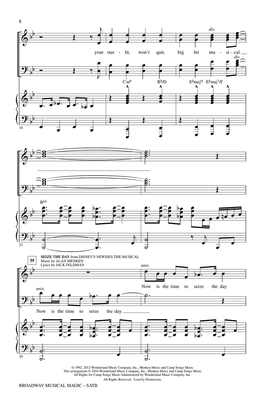 Broadway Musical Magic Broadway Musical Magic 4-Part scores gallery preview page 6