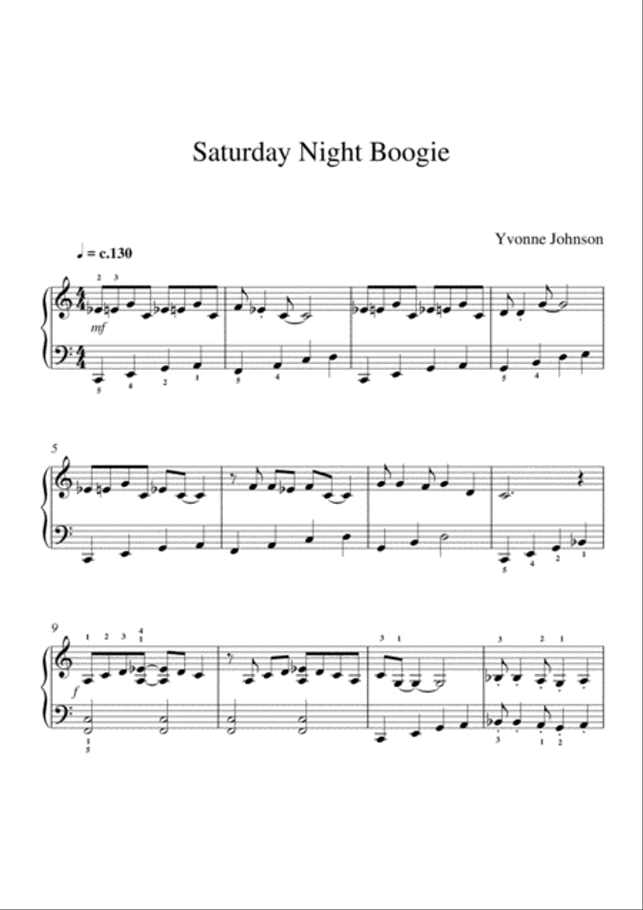 Saturday Night Boogie Piano Solo scores gallery preview page 1
