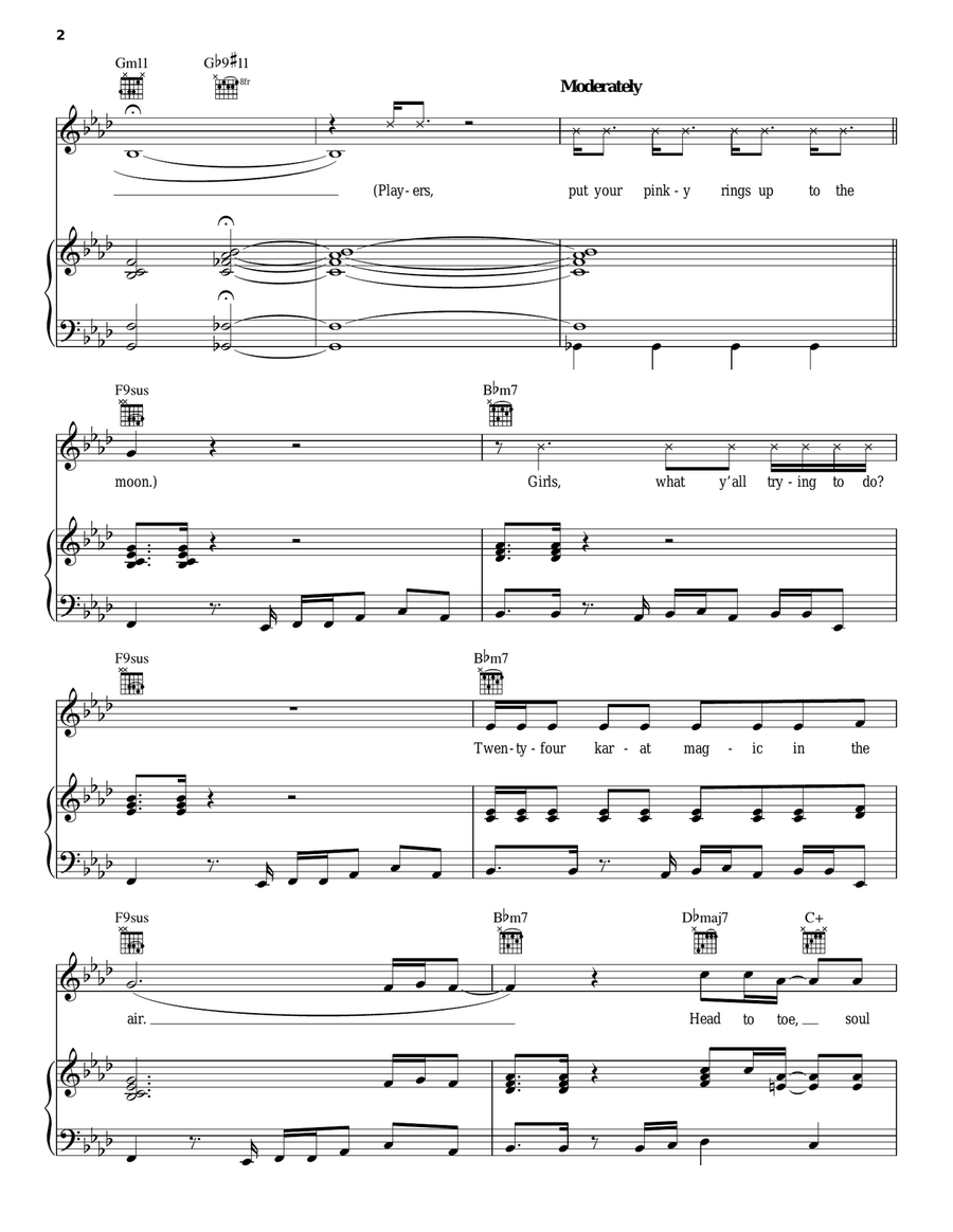 24K Magic 24K Magic Piano, Vocal, Guitar scores gallery preview page 2