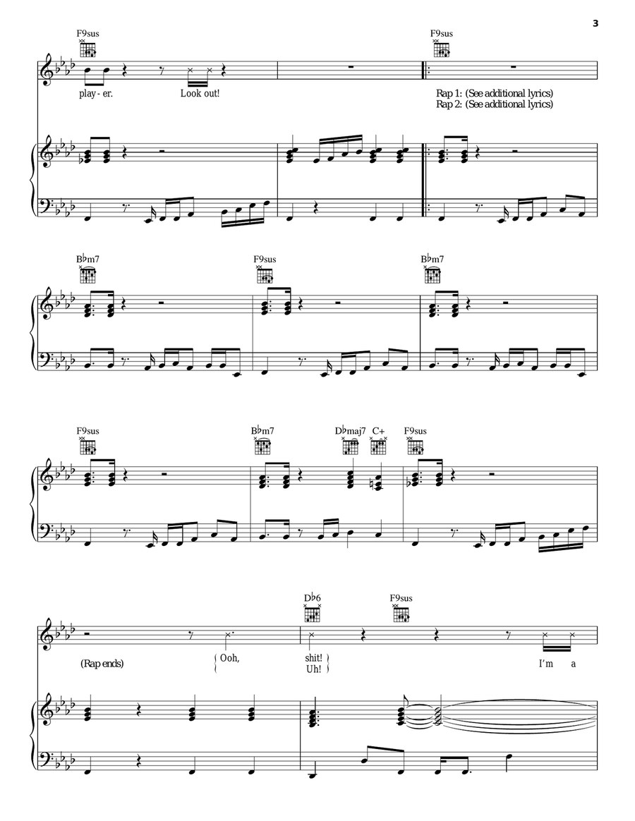 24K Magic 24K Magic Piano, Vocal, Guitar scores gallery preview page 3