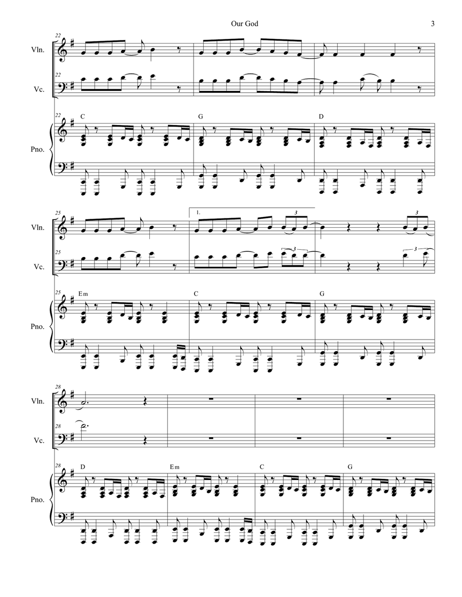Our God Our God Piano Trio scores gallery preview page 3