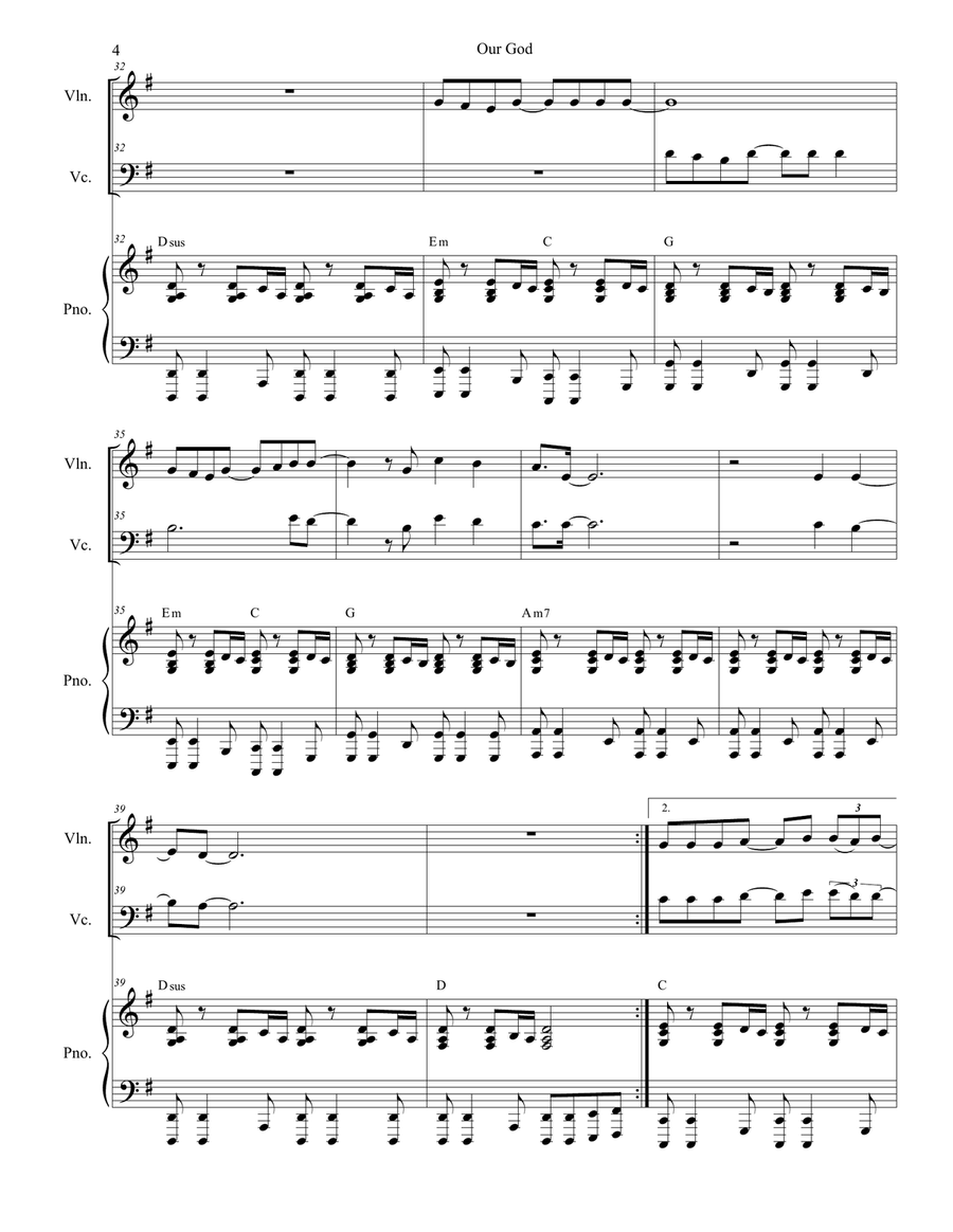 Our God Our God Piano Trio scores gallery preview page 4