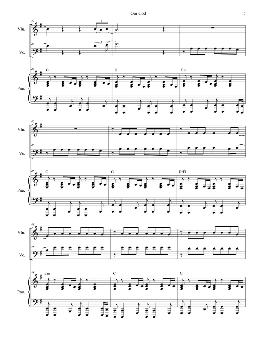 Our God Our God Piano Trio scores gallery preview page 5