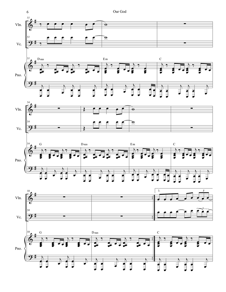 Our God Our God Piano Trio scores gallery preview page 6