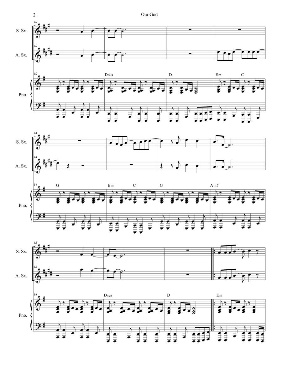 Our God Our God Soprano Saxophone scores gallery preview page 2