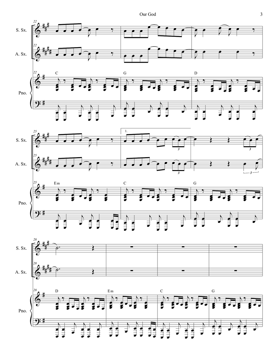 Our God Our God Soprano Saxophone scores gallery preview page 3