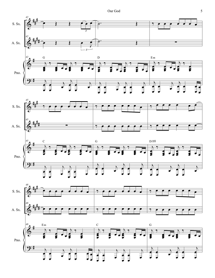 Our God Our God Soprano Saxophone scores gallery preview page 5