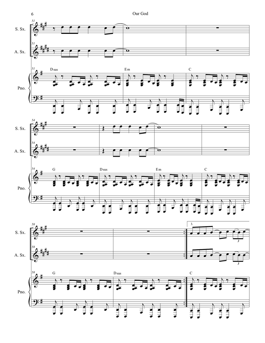 Our God Our God Soprano Saxophone scores gallery preview page 6