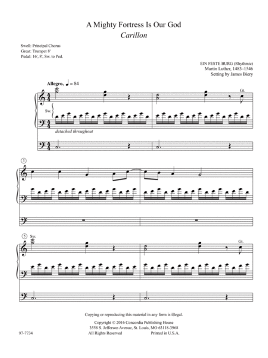 A Reformation Set: Organ Preludes on Sixteenth-Century Hymns Organ Solo scores gallery preview page 18