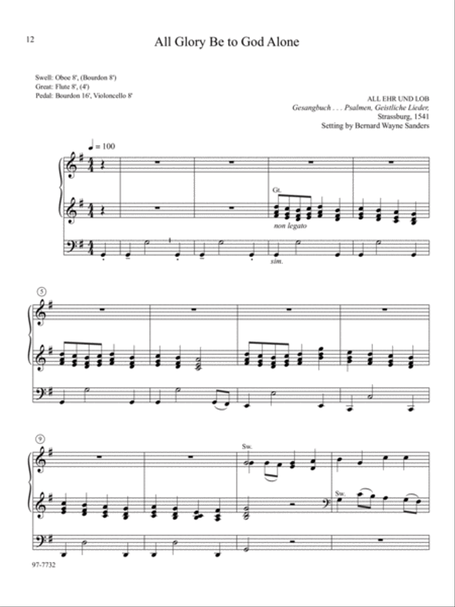 A Reformation Set: Organ Preludes on Sixteenth-Century Hymns Organ Solo scores gallery preview page 4