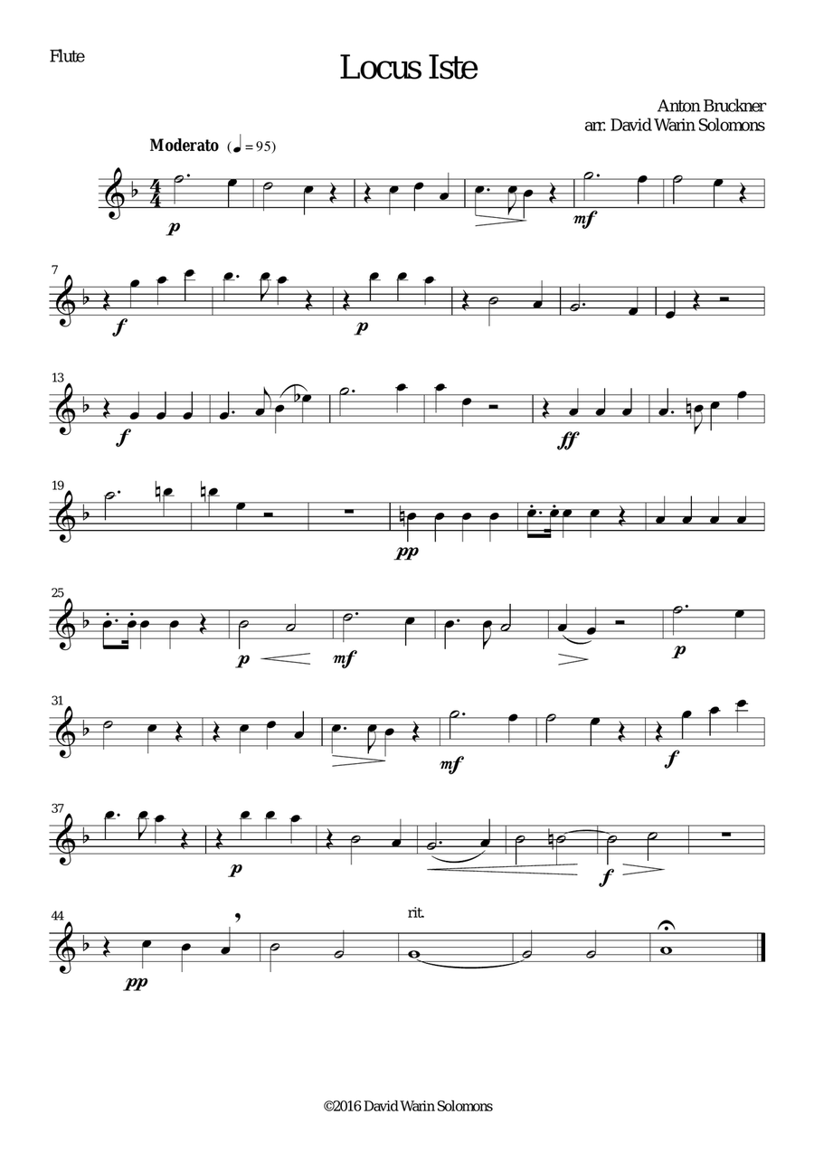 Locus Iste for wind quartet Woodwind Quartet scores gallery preview page 4