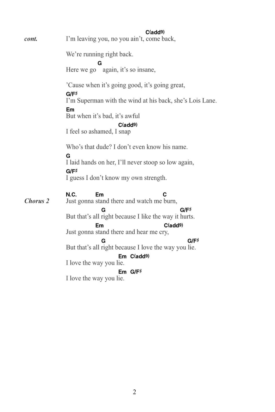 Love The Way You Lie (featuring Rihanna) Acoustic Guitar scores gallery preview page 2