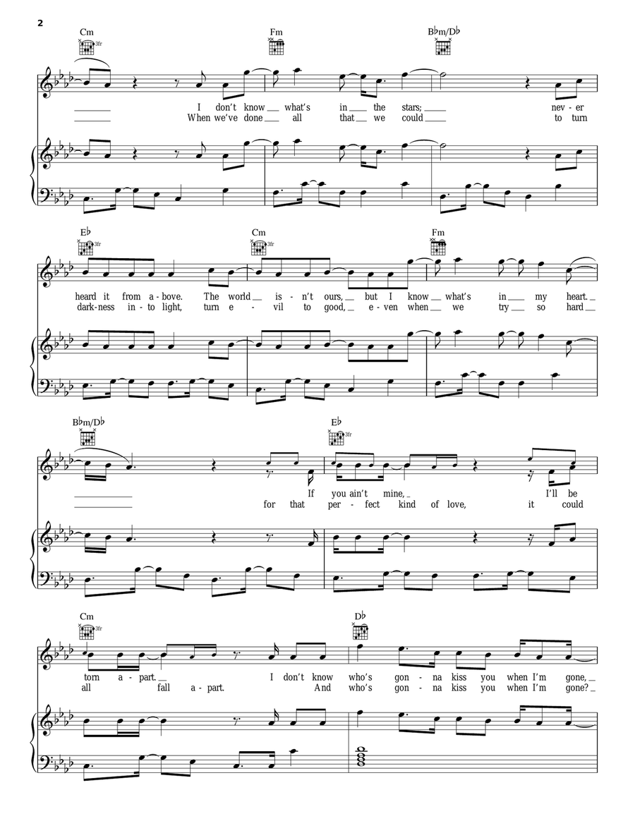 Love Me Now Love Me Now Piano, Vocal, Guitar scores gallery preview page 2