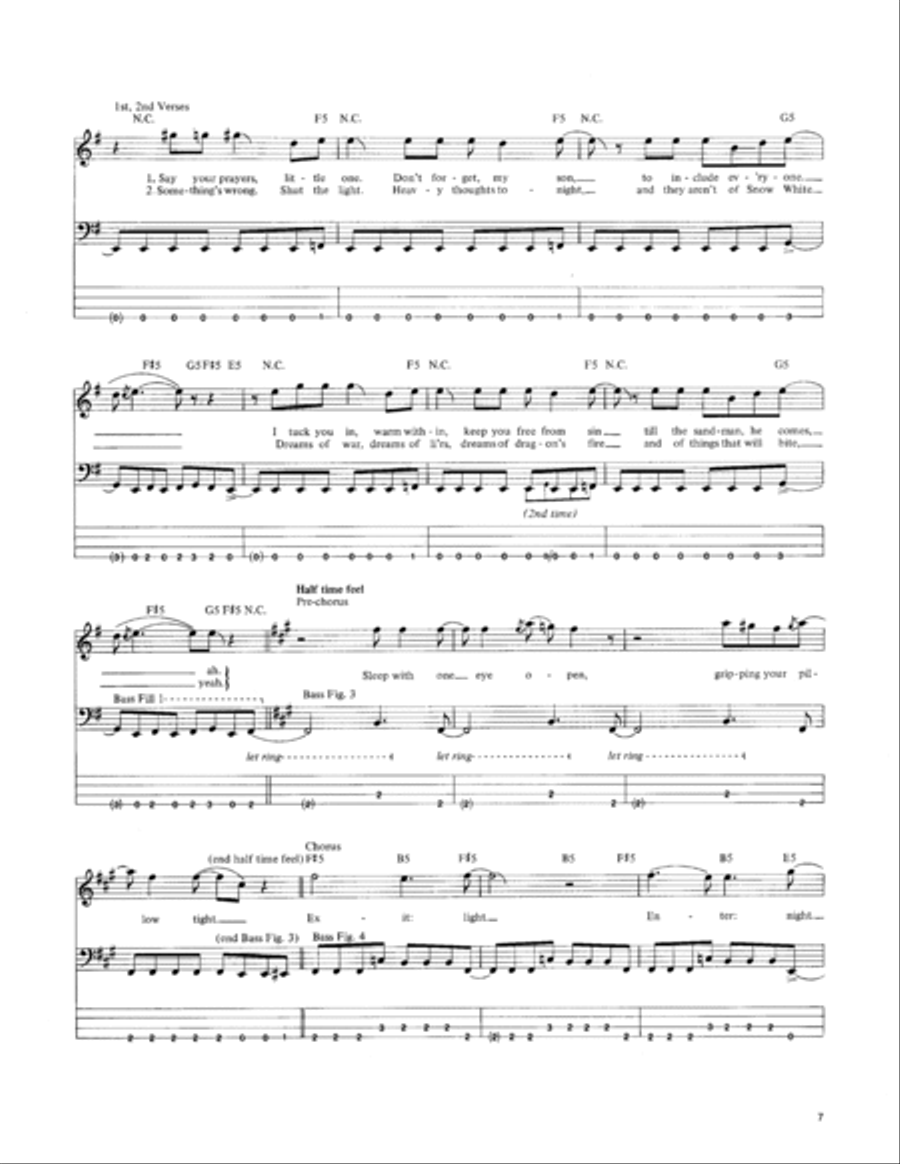 Enter Sandman Guitar Tablature scores gallery preview page 2