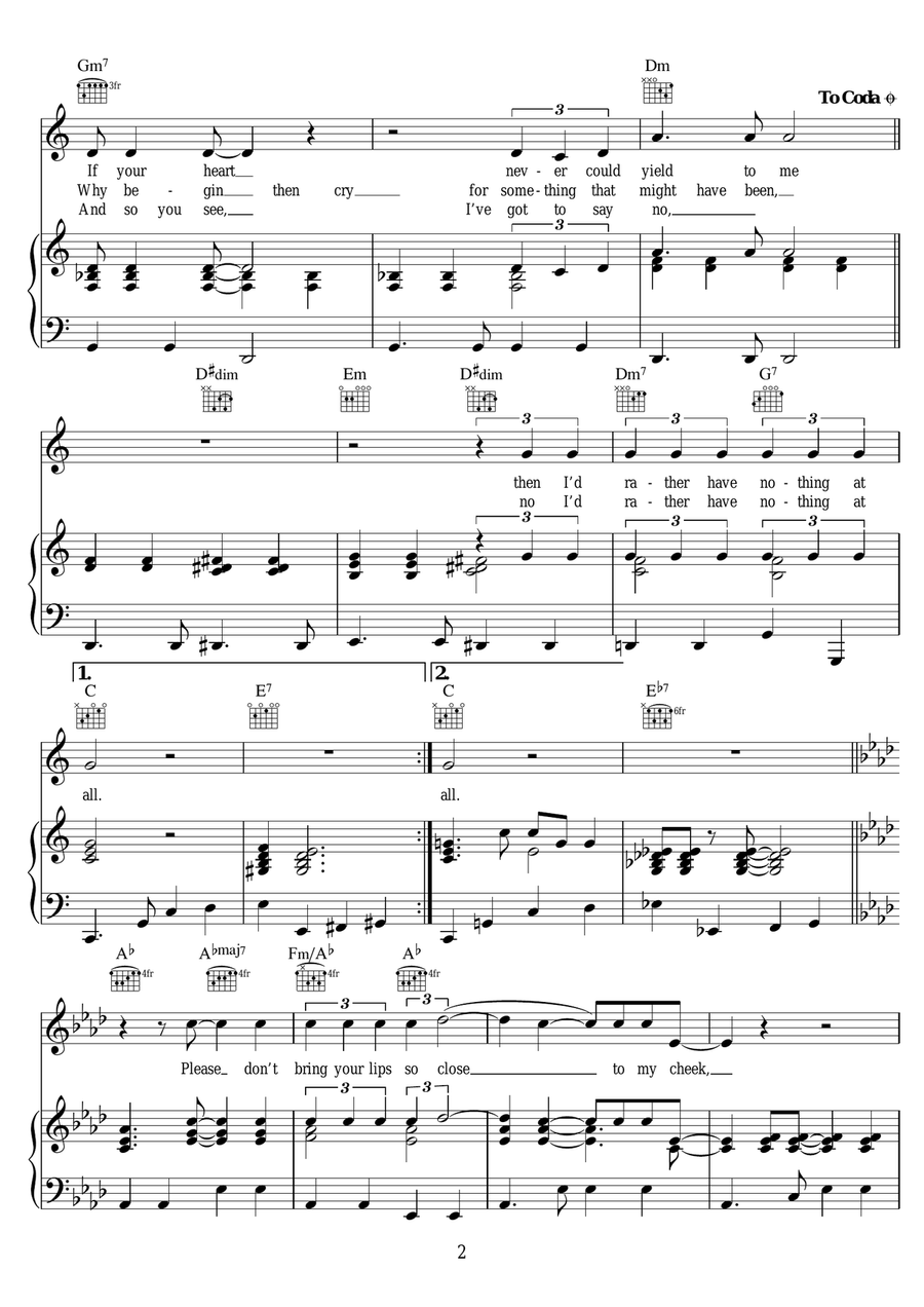All Or Nothing At All All Or Nothing At All Piano, Vocal scores gallery preview page 2