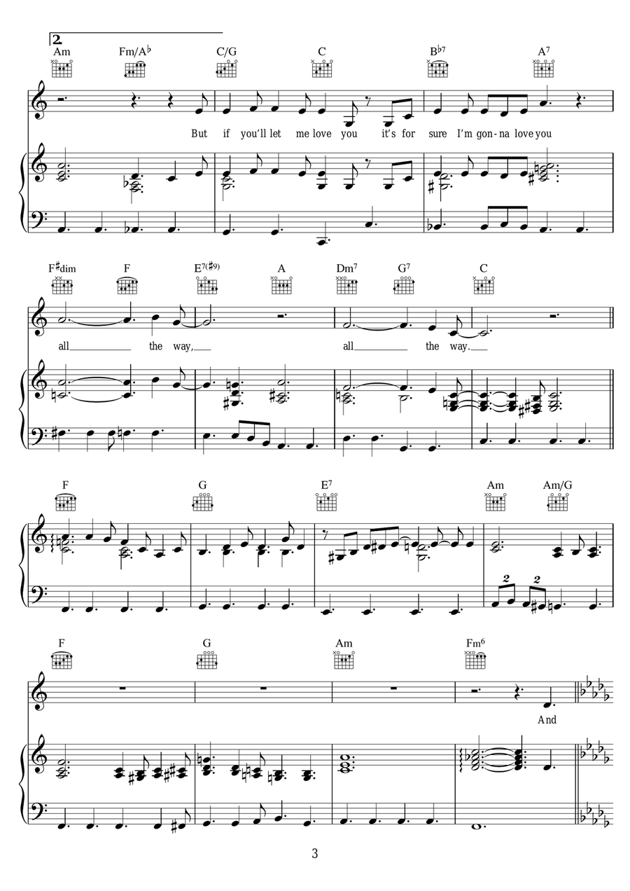 All The Way All The Way Piano, Vocal scores gallery preview page 3