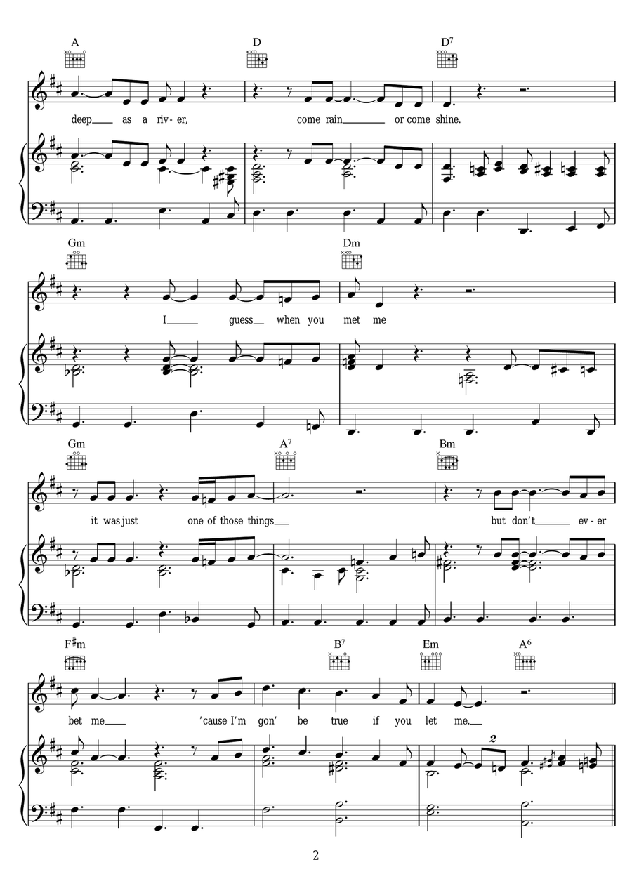 Come Rain Or Come Shine Come Rain Or Come Shine Piano, Vocal scores gallery preview page 2