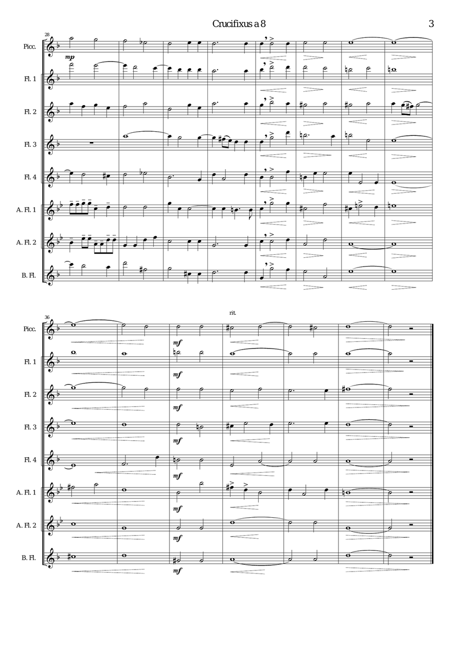 Crucifixus a 8 for flute choir Flute Choir scores gallery preview page 3