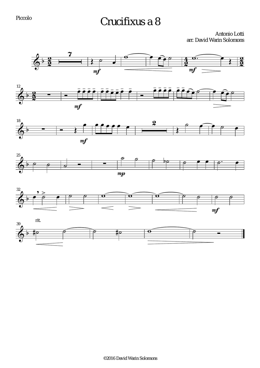 Crucifixus a 8 for flute choir Flute Choir scores gallery preview page 4