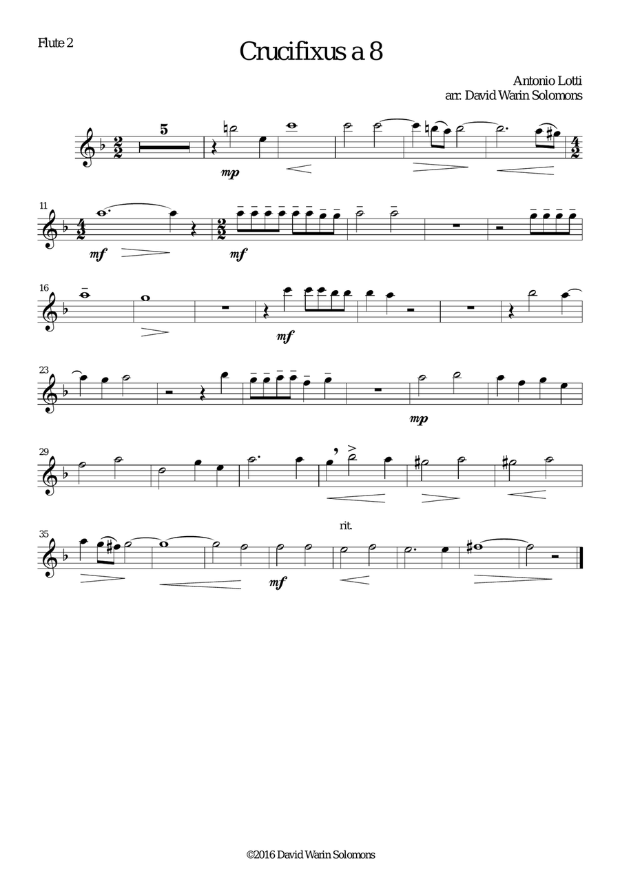 Crucifixus a 8 for flute choir Flute Choir scores gallery preview page 6