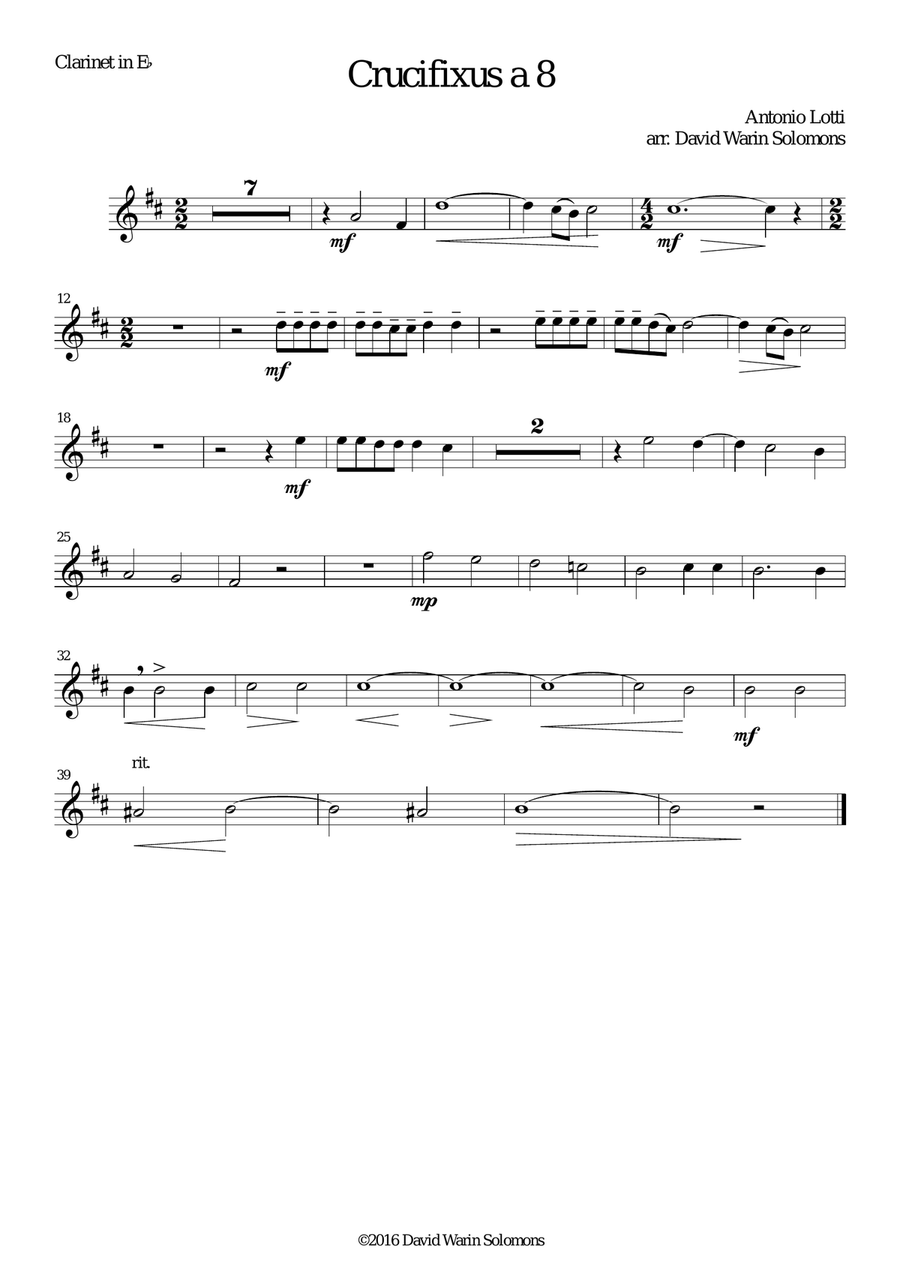 Crucifixus a 8 for clarinet choir Clarinet Choir scores gallery preview page 4