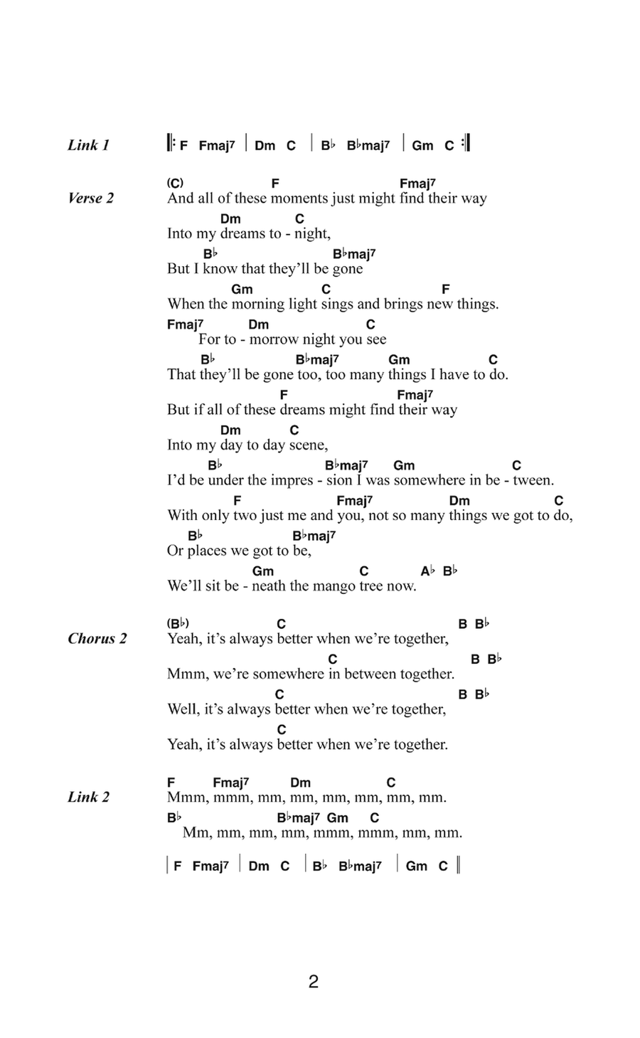 Better Together Better Together Piano, Vocal scores gallery preview page 2