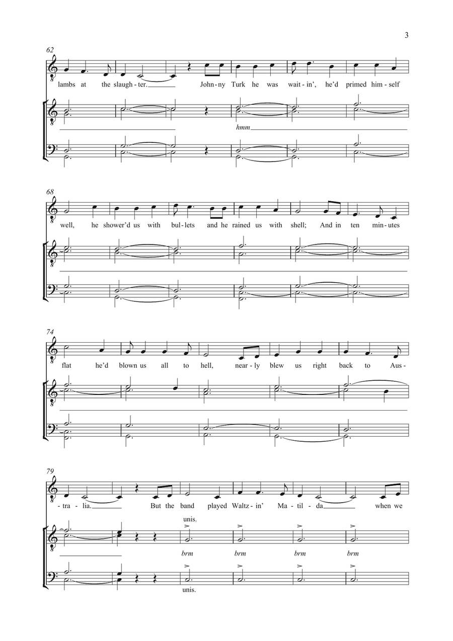 And The Band Played Waltzing Matilda Piano, Vocal scores gallery preview page 3