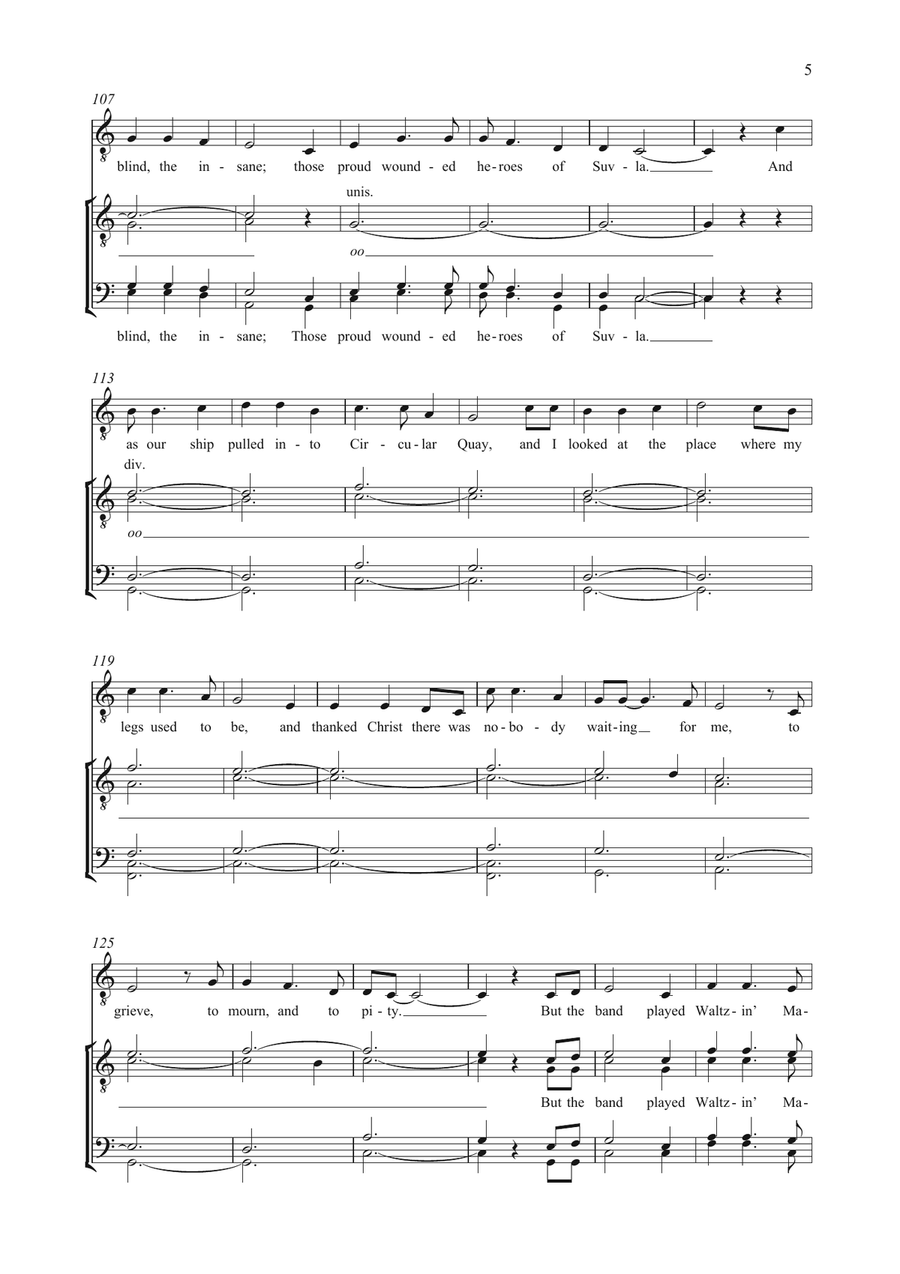 And The Band Played Waltzing Matilda Piano, Vocal scores gallery preview page 5