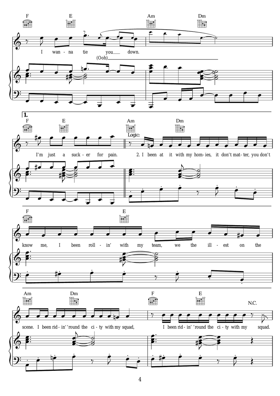 Sucker For Pain (featuring X Ambassadors) Piano, Vocal scores gallery preview page 4