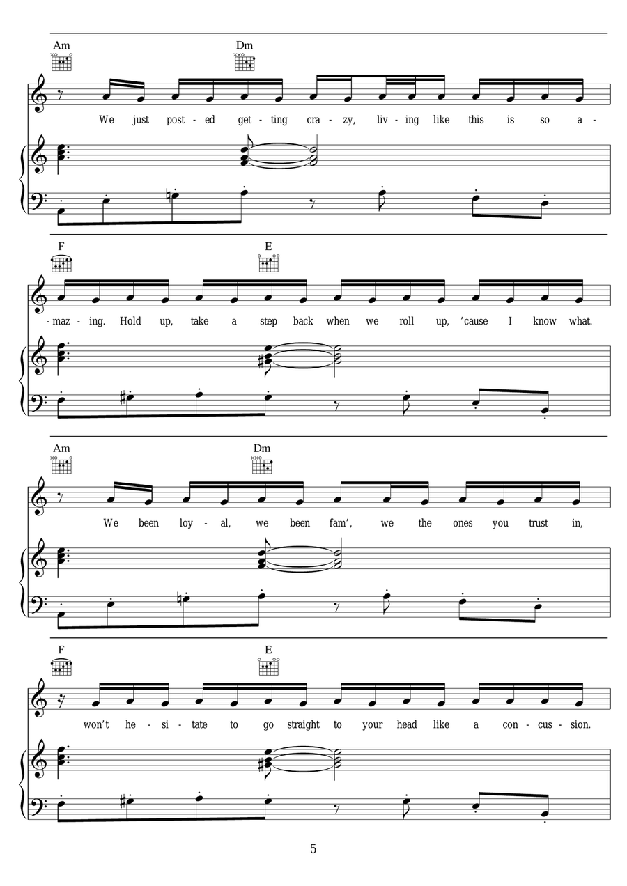 Sucker For Pain (featuring X Ambassadors) Piano, Vocal scores gallery preview page 5