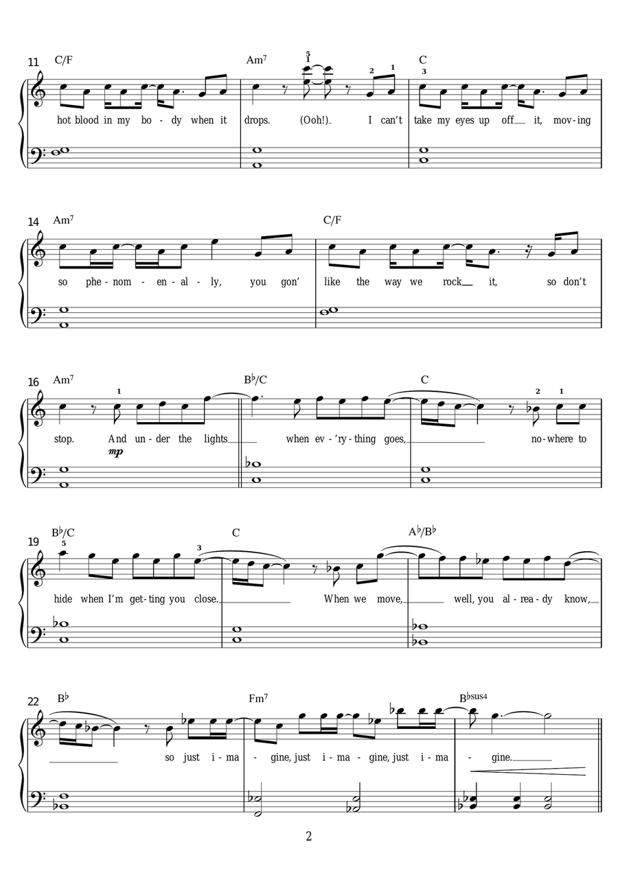 Can't Stop The Feeling Can't Stop The Feeling Piano, Vocal scores gallery preview page 2