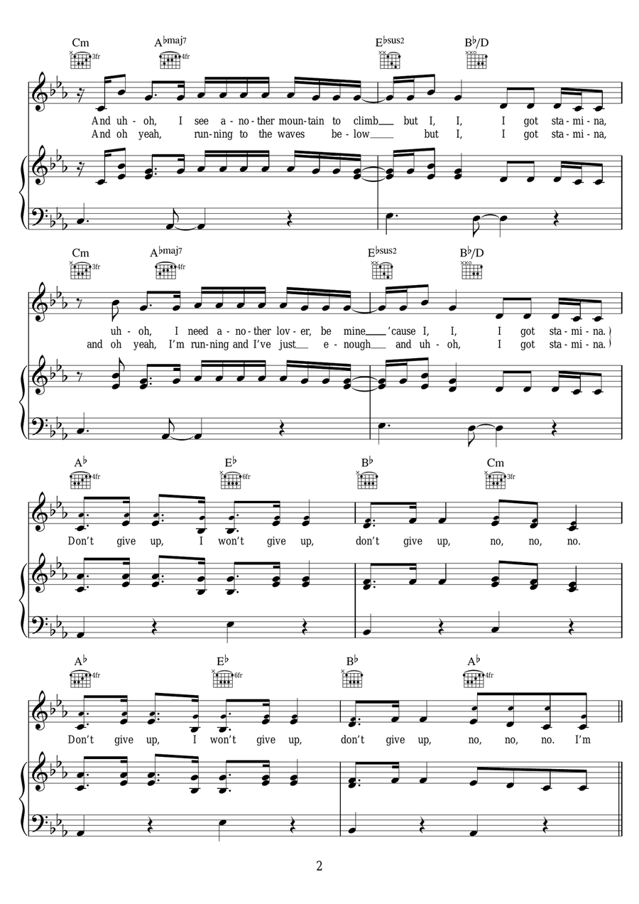 The Greatest (featuring Kendrick Lamar) Piano, Vocal scores gallery preview page 2