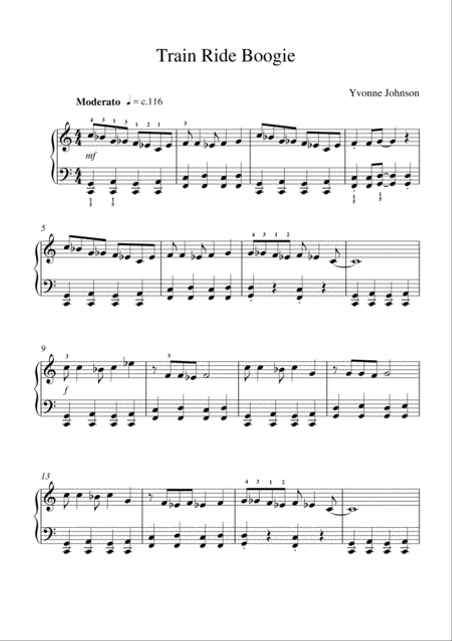 Train Ride Boogie Piano Solo scores gallery preview page 1