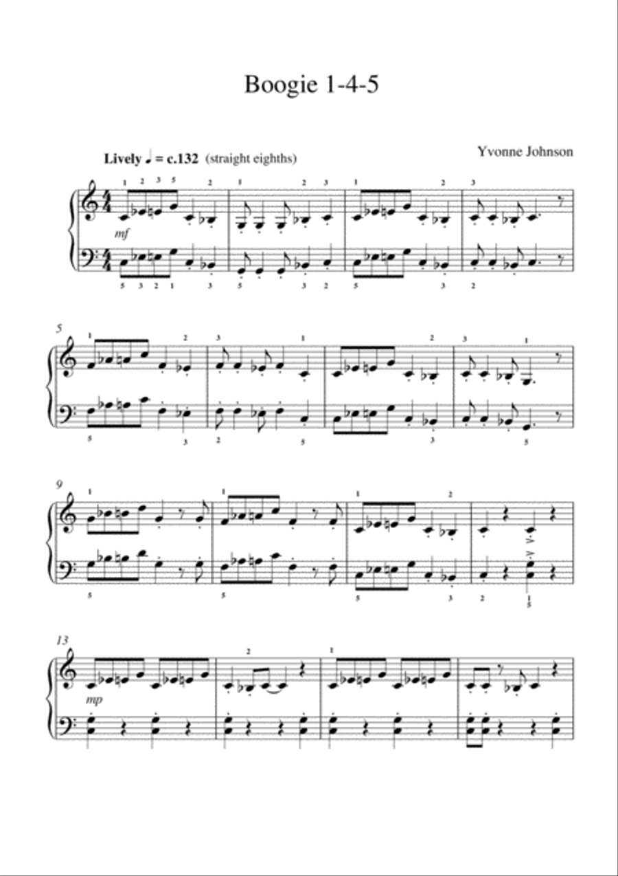Boogie 1-4-5 Piano Solo scores gallery preview page 1