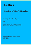 Jesu Joy of Mans Desiring arranged for Flute Choir or Quintet