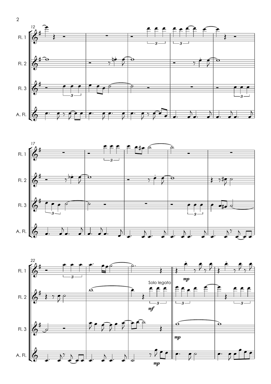 Can't Take My Eyes Off Of You Flute Quartet scores gallery preview page 6