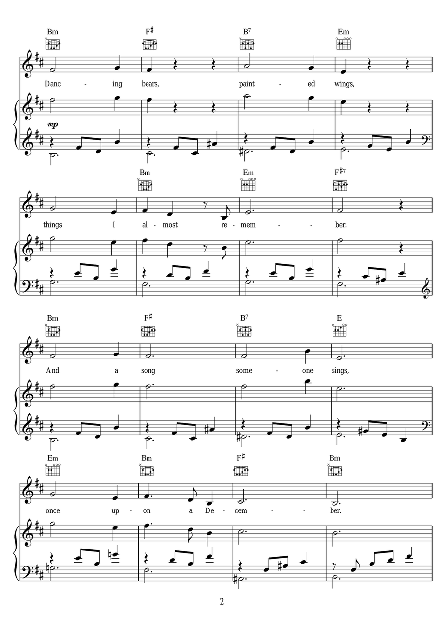 Once Upon A December (from Anastasia) Piano, Vocal scores gallery preview page 2