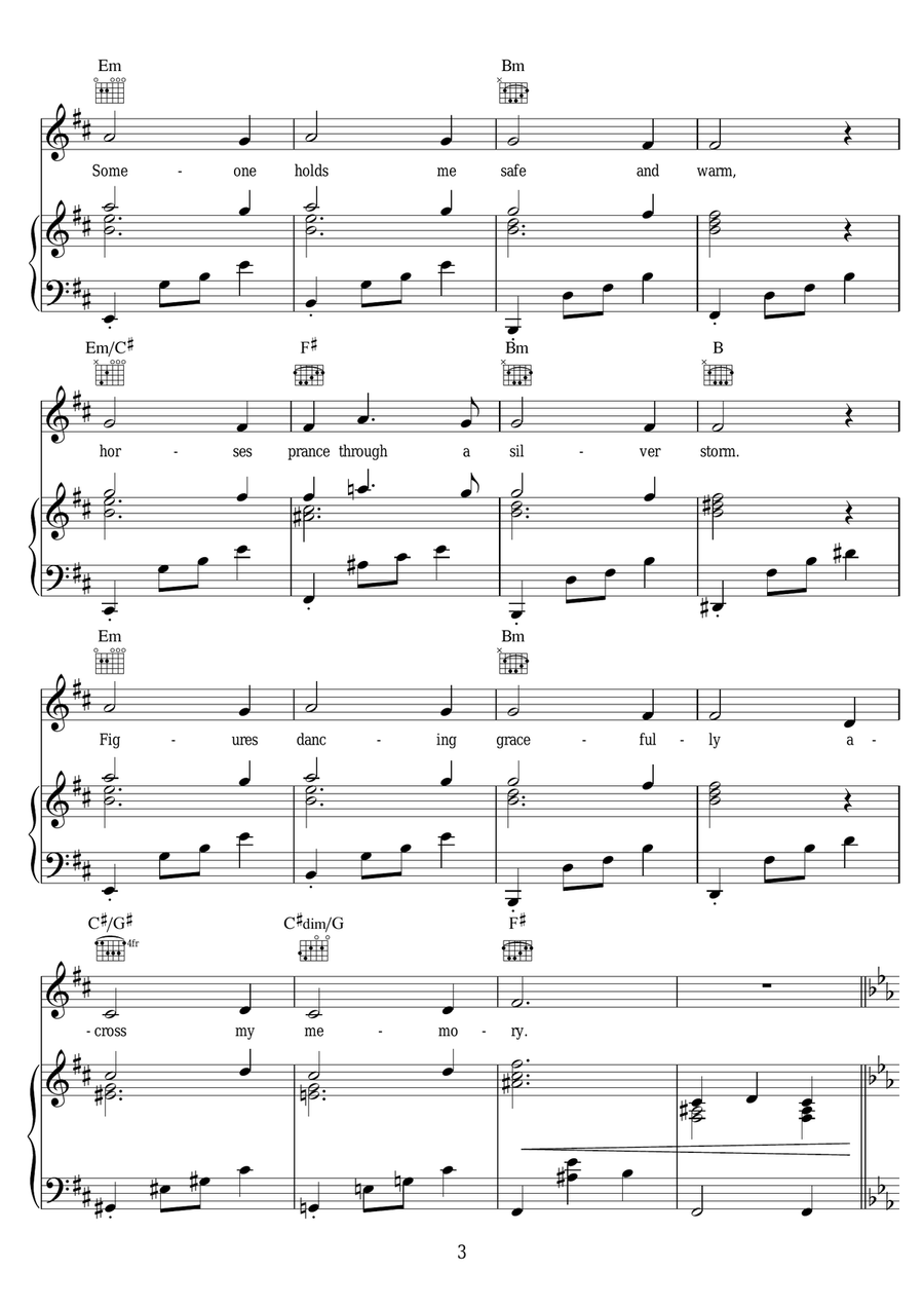 Once Upon A December (from Anastasia) Piano, Vocal scores gallery preview page 3