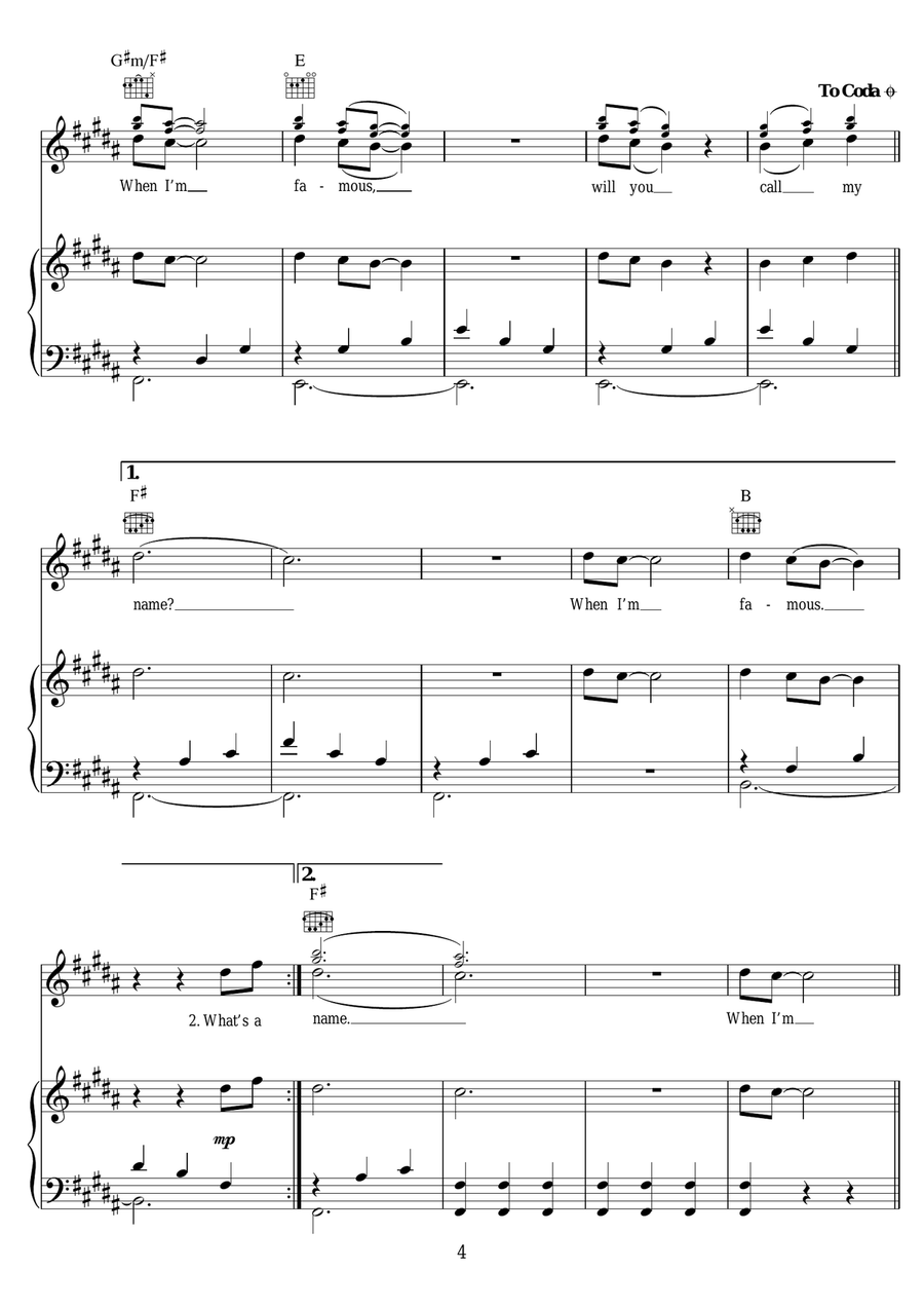 Famous Piano, Vocal scores gallery preview page 4