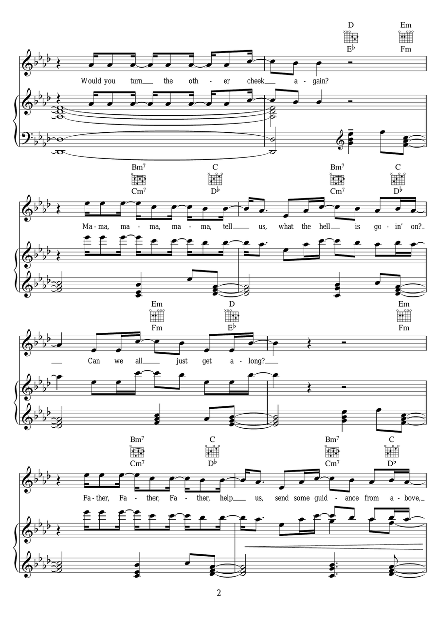 #WHERESTHELOVE (featuring The World) Piano, Vocal scores gallery preview page 2
