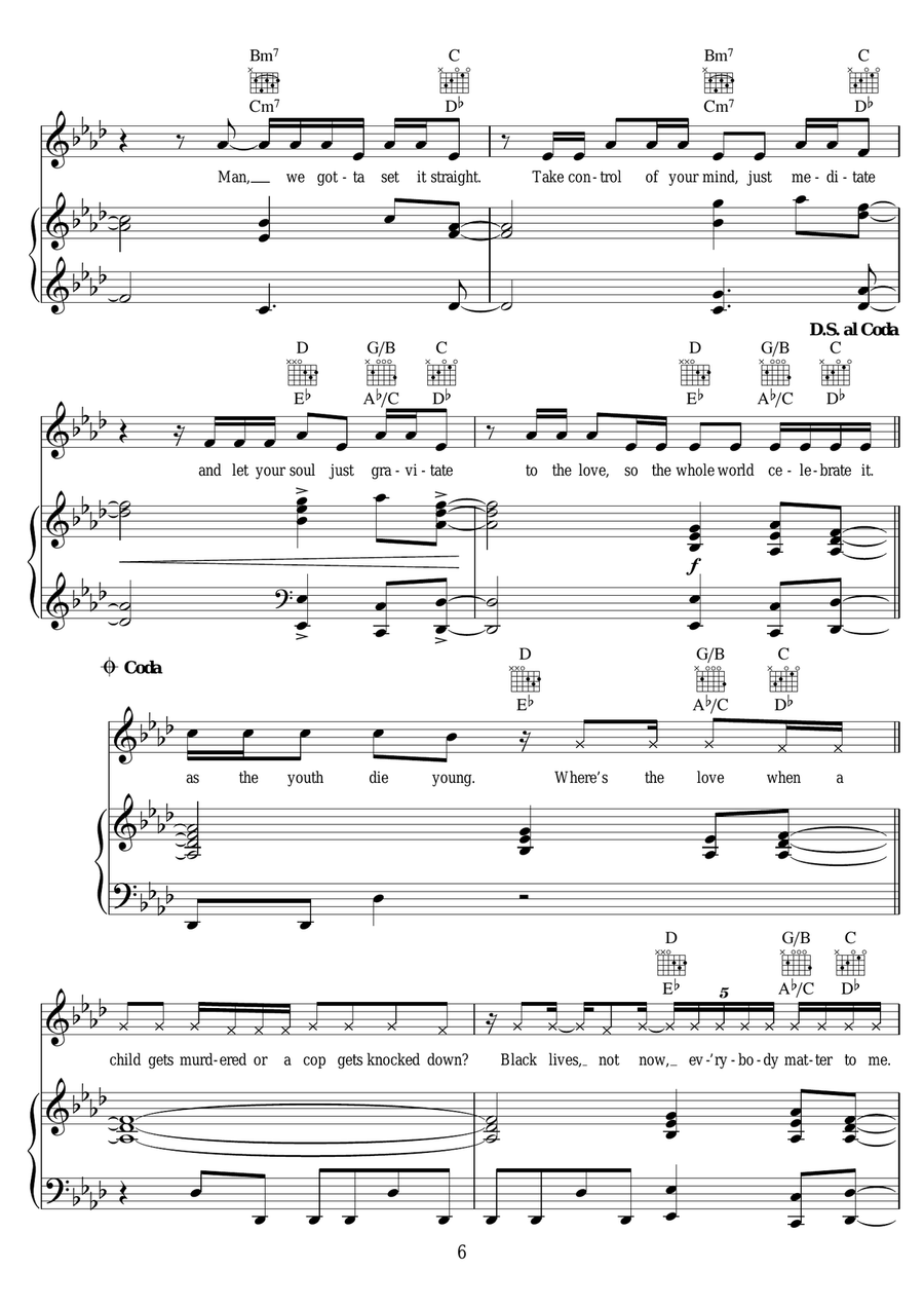 #WHERESTHELOVE (featuring The World) Piano, Vocal scores gallery preview page 6