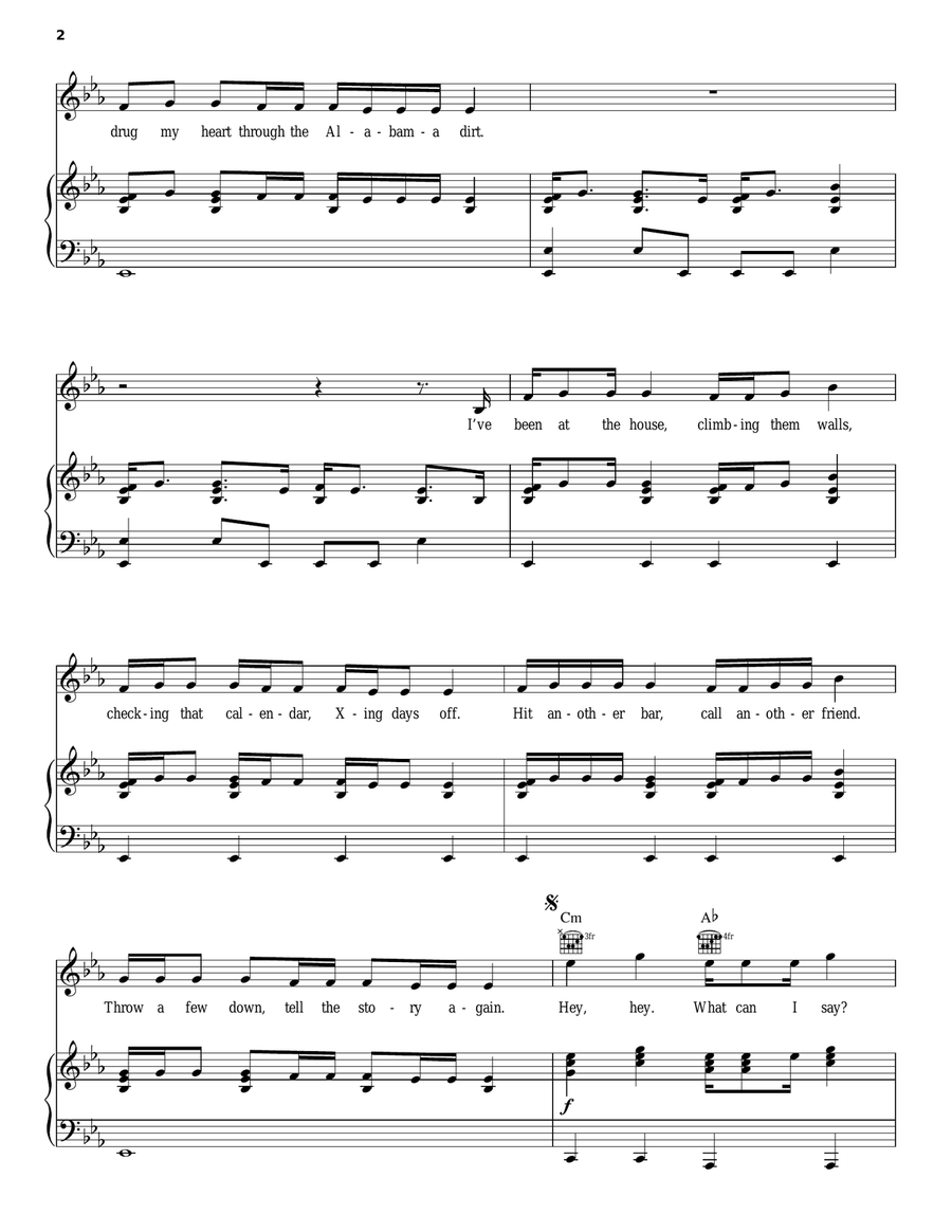 It Don't Hurt Like It Used To Piano, Vocal, Guitar scores gallery preview page 2